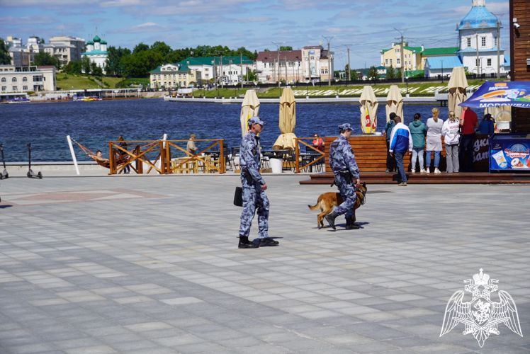 В Чувашии росгвардейцы приняли участие в обеспечении безопасности во время празднования Дня России