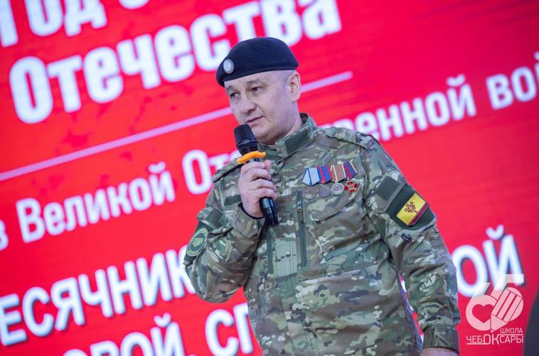 Юные росгвардейцы приняли участие в открытии месячника оборонно-массовой и военно-патриотической работы в Чебоксарах