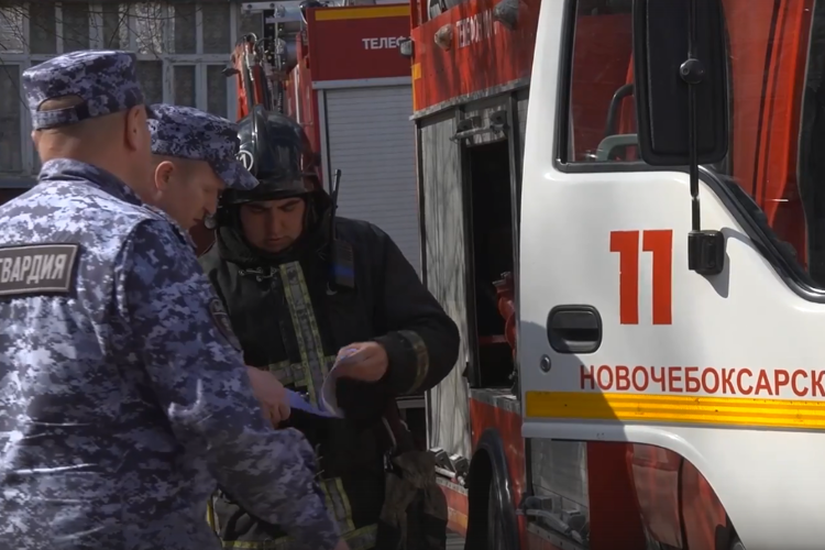 Пожарно-тактические учения состоялись в отделе вневедомственной охраны по городу Новочебоксарск 