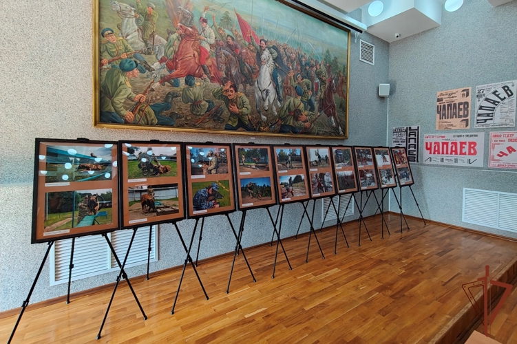 В чебоксарском музее В.И. Чапаева продолжает работу фотовыставка, посвященная работе кинологов Росгвардии